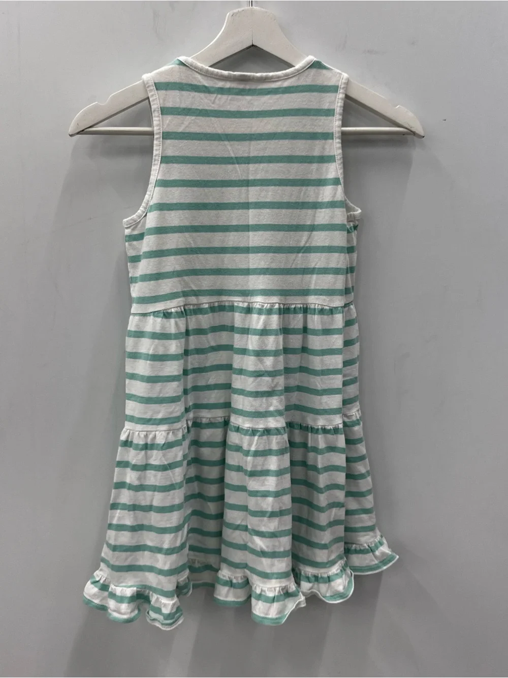 Crewcuts Girls' striped tank dress mint green and white Size 8